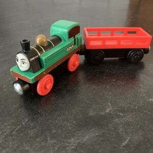 Thomas Friends Wooden Railway Train GINA ITALIAN ENGINE Race Day Relay Cargo